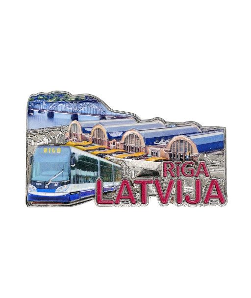 Latvija Ledusskapja magnēts Rīgas Centrāltirgus un tramvajs